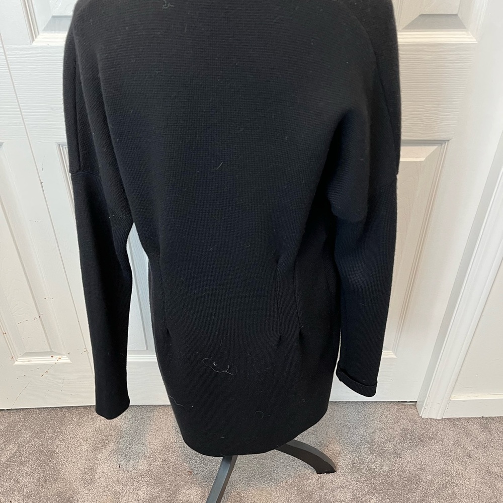 Theory size M 100% woolWomen's Black Open Front Sweater - Picture 10 of 15